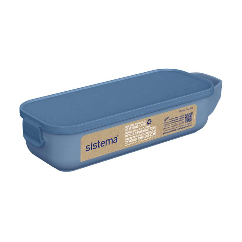 Système de boîte à collations Ocean Bound - Snack and Slide - 430 ml - Bleu montagne