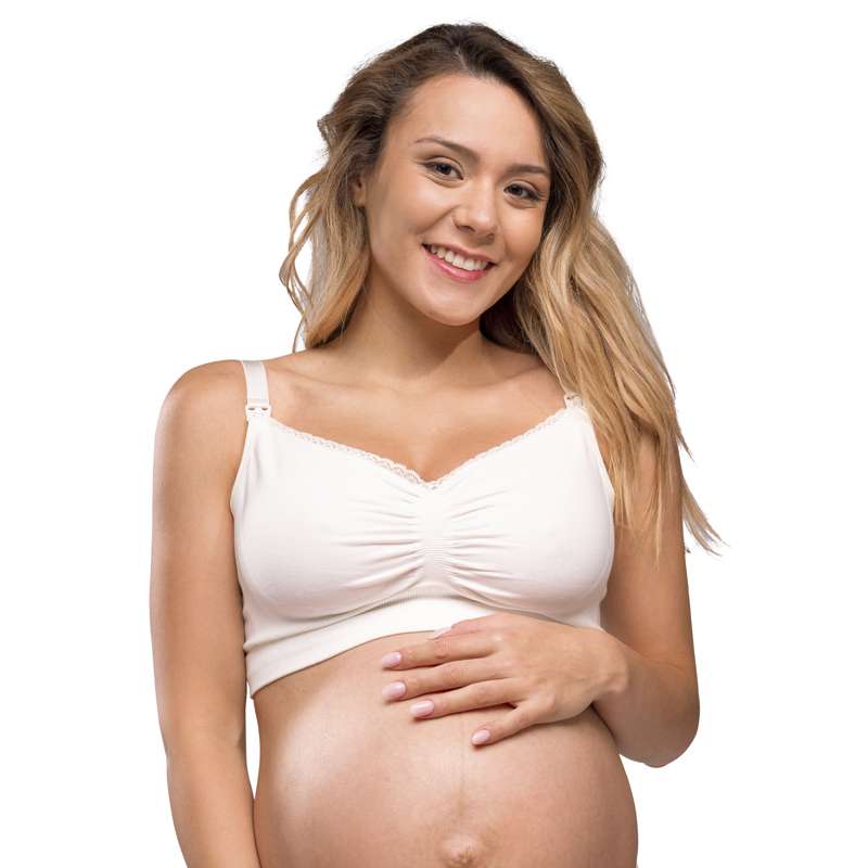 Carriwell Nouvelle Maman - Soutien-gorge d'allaitement biologique sans couture (Blanc)