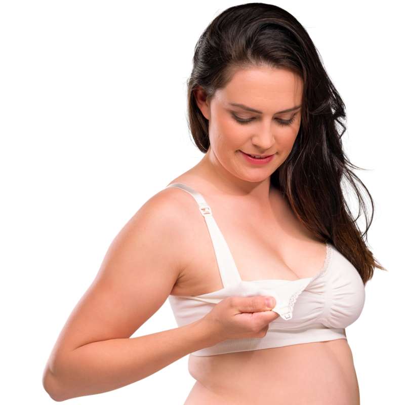Carriwell Nouvelle Maman - Soutien-gorge d'allaitement biologique sans couture (Blanc)