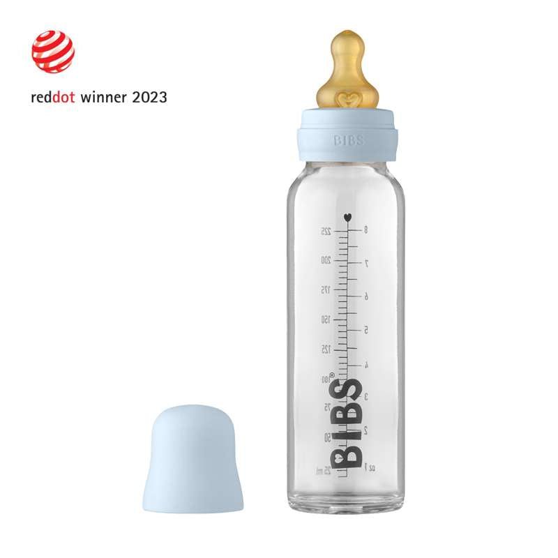 BIBS Bottle - Ensemble complet de biberons - Grand - 225 ml - Bleu bébé