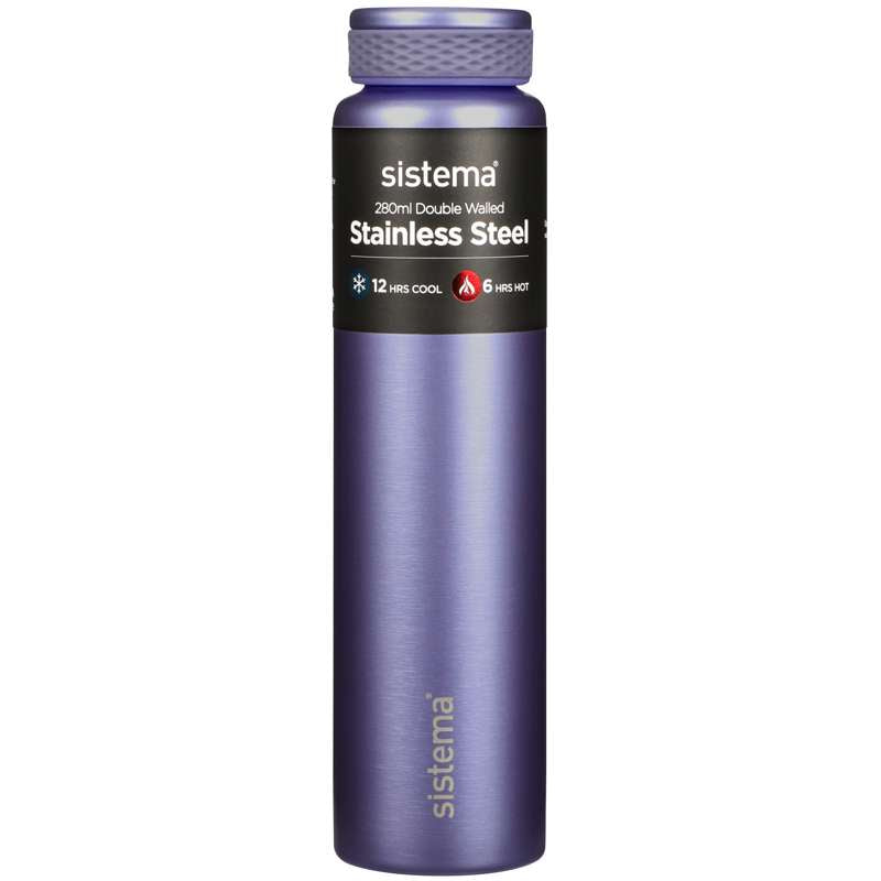 Système de bouteille thermique - Acier inoxydable - 280ml - Violet