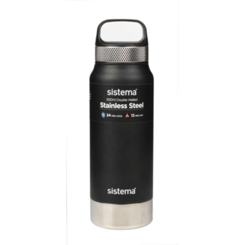 Sistema Thermofles - Roestvrij Staal - 650 ml - Zwart