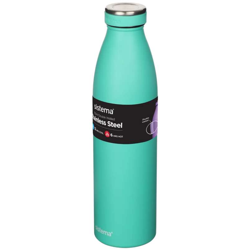 Système de bouteille thermique - Acier inoxydable - 750ml - Menthe Teal