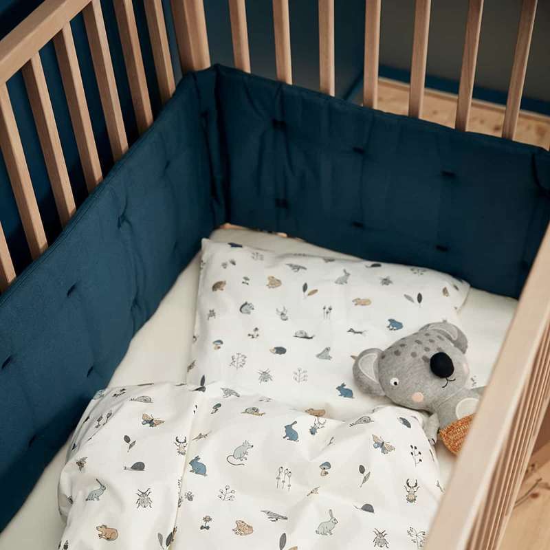 Leander Linge de lit pour bébé 70x100 cm - Forrest - Bleu Poussiéreux