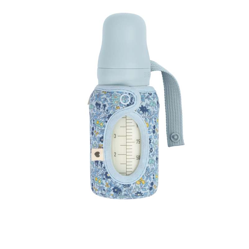 BIBS Bottle - Manchon pour biberon - Petit - 110 ml - Chamomile Lawn/Baby Blue