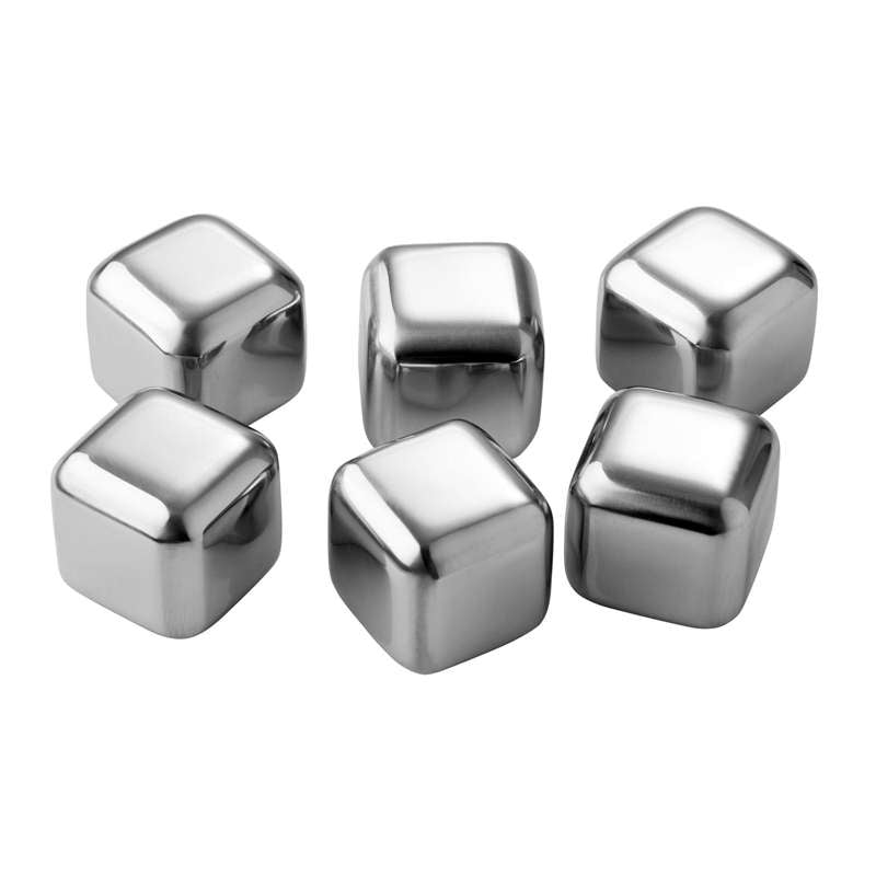 Pulito SteelCoolingCubes - Mini éléments de refroidissement/congélation/Glaçons - Acier inoxydable - 6 pièces.