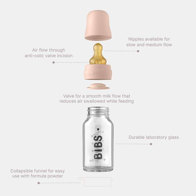 BIBS Bottle - Ensemble complet de biberons - Petit - 110 ml - Mauve