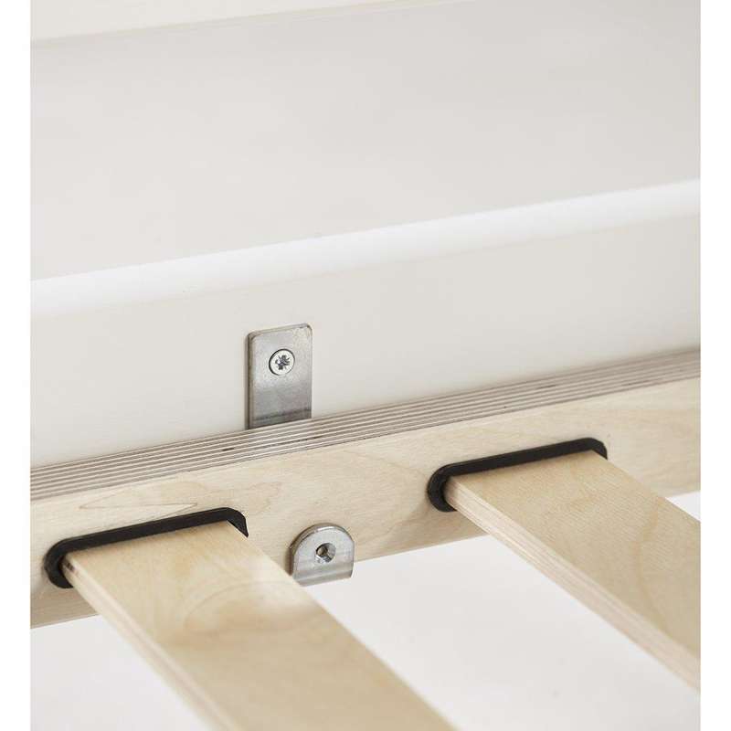 Hoppekids ECO Luxury - Lit superposé - 150 cm - 90x200 cm - Échelle inclinée - Fond de lit flexible - Blanc